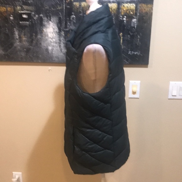 Nicole Miller Original Green Asymmetrical Quilted Vest Snap Closure Pockets-L - Picture 4 of 10